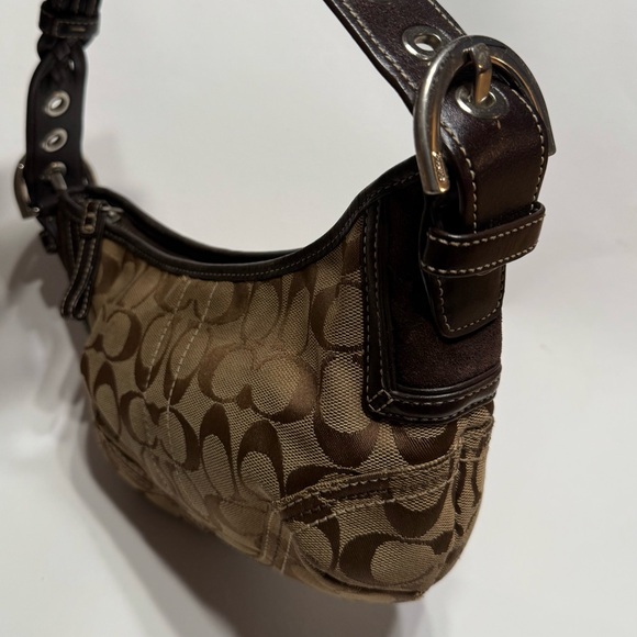 Vintage Coach Classic C Brown Monogram Hobo Bag - Picture 4 of 5